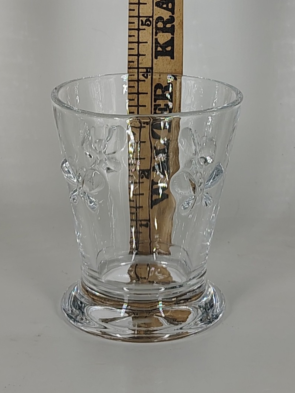 Butterfly 8 Oz Flat Tumbler Clear 4" Height 3.5" Width
